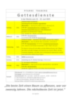 Wochenprogramm von 7. - 14. September 2025